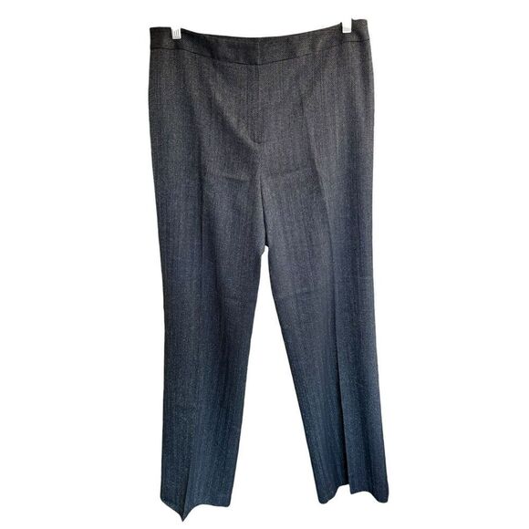 Lafayette 148 Women's Black Metallic Virgin Wool Blend Dress Pants 12 Career - Picture 1 of 8